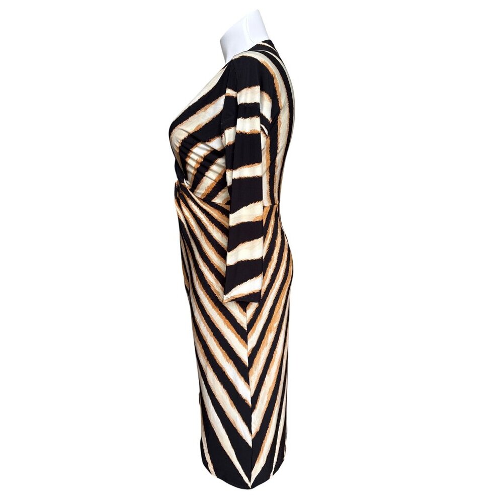 White House Black Market NWT $160 Women's Sunburst Front Twist Midi Dress, LP - Picture 10 of 14